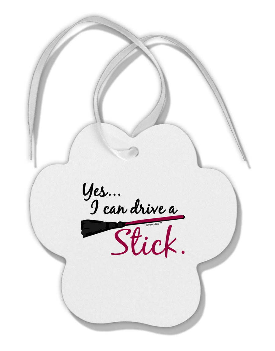 Drive Stick Pink Paw Print Shaped Ornament-Ornament-TooLoud-White-Davson Sales