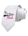 Drive Stick Pink Printed White Necktie