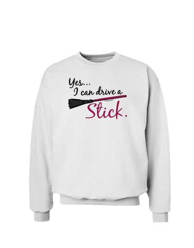 Drive Stick Pink Sweatshirt-Sweatshirts-TooLoud-White-Small-Davson Sales