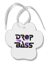 Drop The Bass - Drips Speaker Paw Print Shaped Ornament-Ornament-TooLoud-White-Davson Sales