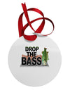 Drop The Bass Fish Circular Metal Ornament-Ornament-TooLoud-White-Davson Sales