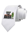 Drop The Bass Fish Printed White Necktie