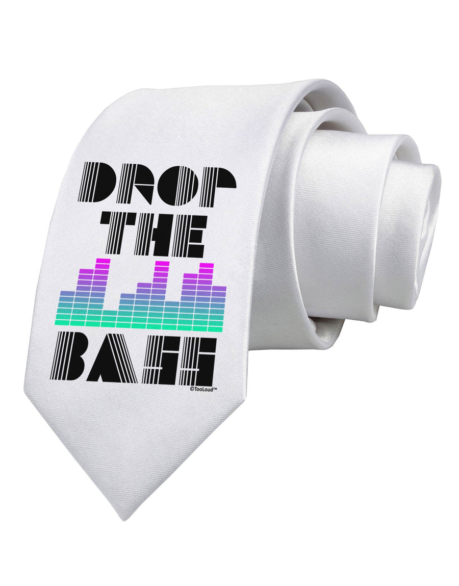 Drop the Bass Printed White Necktie