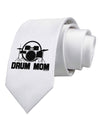 Drum Mom - Mother's Day Design Printed White Necktie