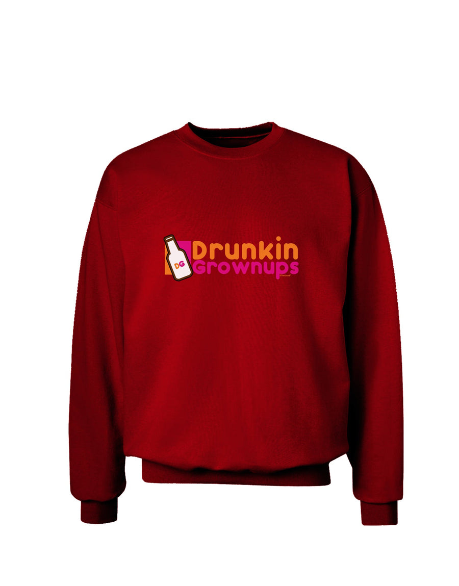 Drunken Grown ups Funny Drinking Adult Dark Sweatshirt by TooLoud-Sweatshirts-TooLoud-Black-Small-Davson Sales