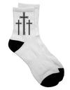 Easter Adult Short Socks with Three Cross Design - Available at TooLoud-Socks-TooLoud-White-Ladies-4-6-Davson Sales