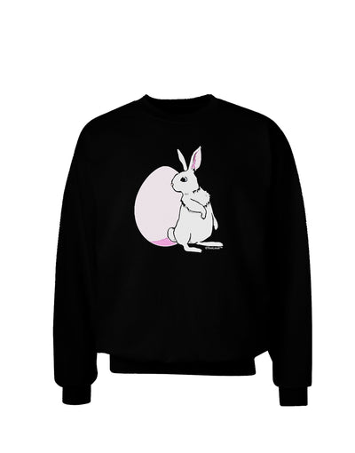 Easter Bunny and Egg Design Adult Dark Sweatshirt by TooLoud-Sweatshirts-TooLoud-Black-Small-Davson Sales