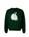 Easter Bunny and Egg Design Adult Dark Sweatshirt by TooLoud-Sweatshirts-TooLoud-Deep-Forest-Green-Small-Davson Sales