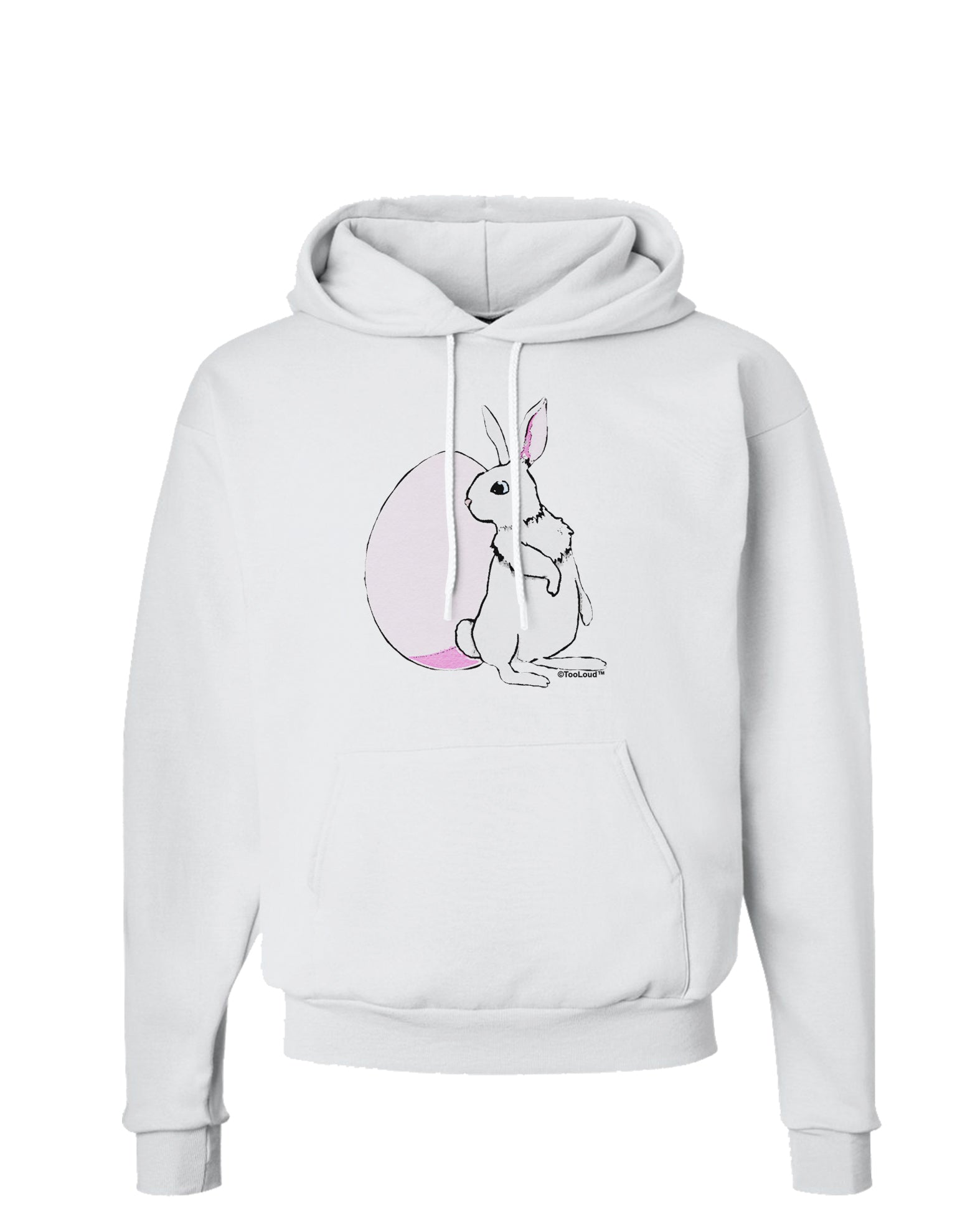 Easter Bunny and Egg Design Hoodie Sweatshirt by TooLoud-Hoodie-TooLoud-White-Small-Davson Sales