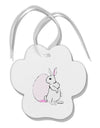 Easter Bunny and Egg Design Paw Print Shaped Ornament by TooLoud-Ornament-TooLoud-White-Davson Sales