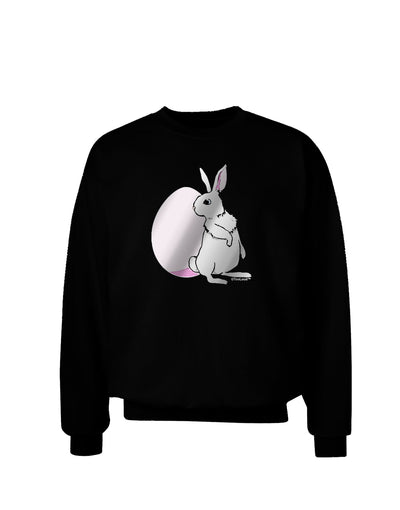 Easter Bunny and Egg Metallic - Silver Adult Dark Sweatshirt by TooLoud-Sweatshirts-TooLoud-Black-Small-Davson Sales