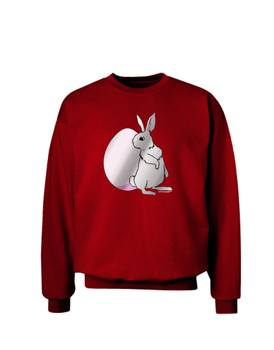 Easter Bunny and Egg Metallic - Silver Adult Dark Sweatshirt by TooLoud-Sweatshirts-TooLoud-Deep-Red-Small-Davson Sales