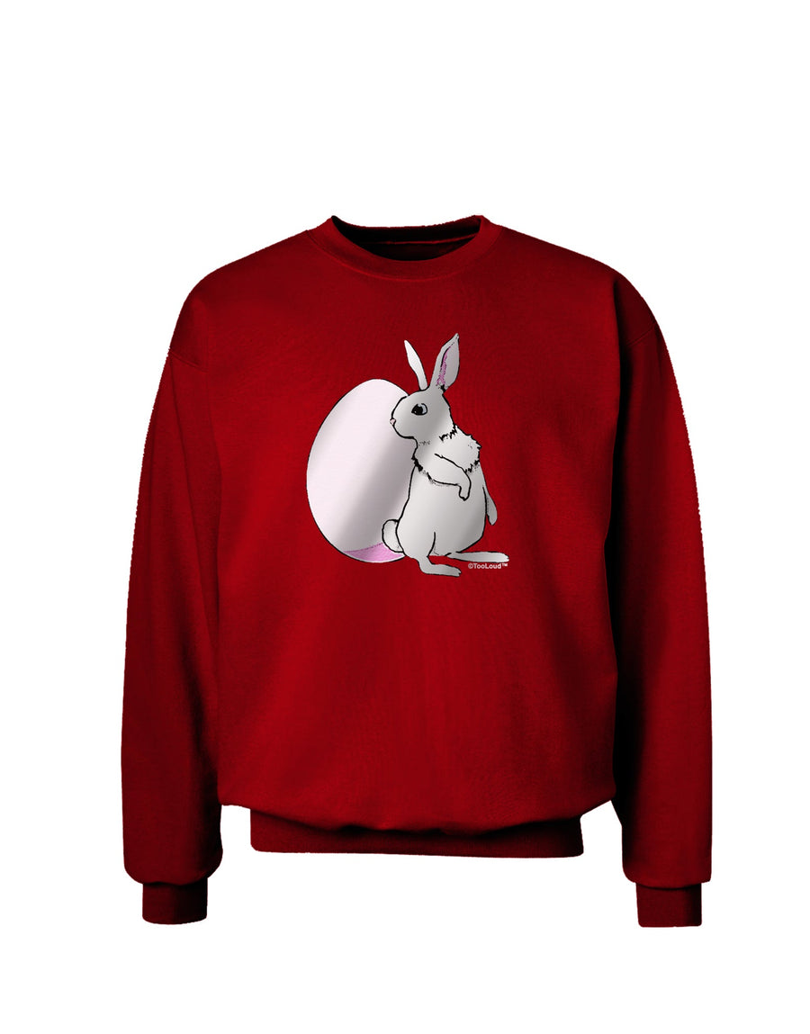 Easter Bunny and Egg Metallic - Silver Adult Dark Sweatshirt by TooLoud-Sweatshirts-TooLoud-Black-Small-Davson Sales