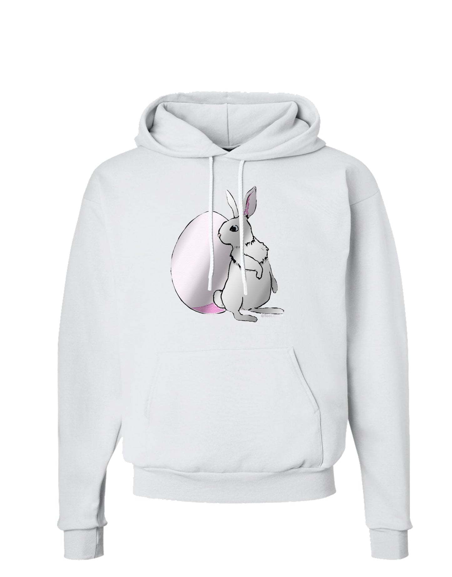 Easter Bunny and Egg Metallic - Silver Hoodie Sweatshirt by TooLoud-Hoodie-TooLoud-White-Small-Davson Sales
