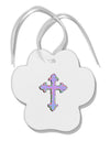 Easter Color Cross Paw Print Shaped Ornament-Ornament-TooLoud-White-Davson Sales