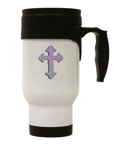 Easter Color Cross Stainless Steel 14oz Travel Mug-Travel Mugs-TooLoud-White-Davson Sales