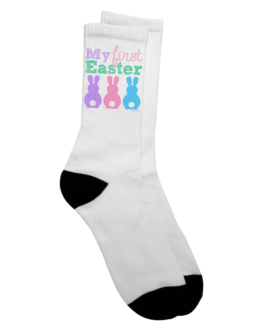 Easter Delight: Three Bunnies Adult Crew Socks - by TooLoud-Socks-TooLoud-White-Ladies-4-6-Davson Sales