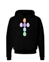 Easter Egg Cross Faux Applique Dark Hoodie Sweatshirt-Hoodie-TooLoud-Black-Small-Davson Sales