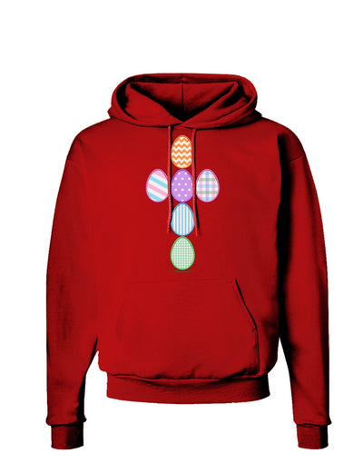 Easter Egg Cross Faux Applique Dark Hoodie Sweatshirt-Hoodie-TooLoud-Red-Small-Davson Sales