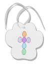 Easter Egg Cross Faux Applique Paw Print Shaped Ornament-Ornament-TooLoud-White-Davson Sales