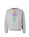 Easter Egg Cross Faux Applique Sweatshirt-Sweatshirts-TooLoud-AshGray-Small-Davson Sales