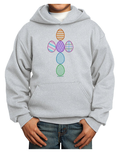 Easter Egg Cross Faux Applique Youth Hoodie Pullover Sweatshirt-Youth Hoodie-TooLoud-Ash-XS-Davson Sales