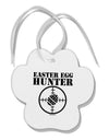 Easter Egg Hunter Black and White Paw Print Shaped Ornament by TooLoud-Ornament-TooLoud-White-Davson Sales