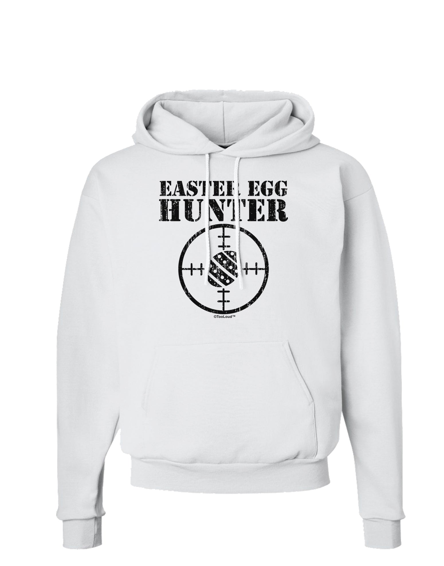 Easter Egg Hunter Distressed Hoodie Sweatshirt by TooLoud-Hoodie-TooLoud-White-Small-Davson Sales