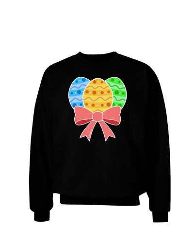 Easter Eggs With Bow Adult Dark Sweatshirt by TooLoud-Sweatshirts-TooLoud-Black-Small-Davson Sales