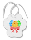 Easter Eggs With Bow Paw Print Shaped Ornament by TooLoud-Ornament-TooLoud-White-Davson Sales