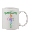 Easter-inspired Cross Faux Applique Printed 11 oz Coffee Mug - Perfect for Celebrating the Season of Joy - TooLoud-11 OZ Coffee Mug-TooLoud-White-Davson Sales