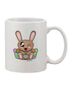 Easter-Themed 11 oz Coffee Mug with Adorable Bunny and Eggs Design - TooLoud-11 OZ Coffee Mug-TooLoud-White-Davson Sales