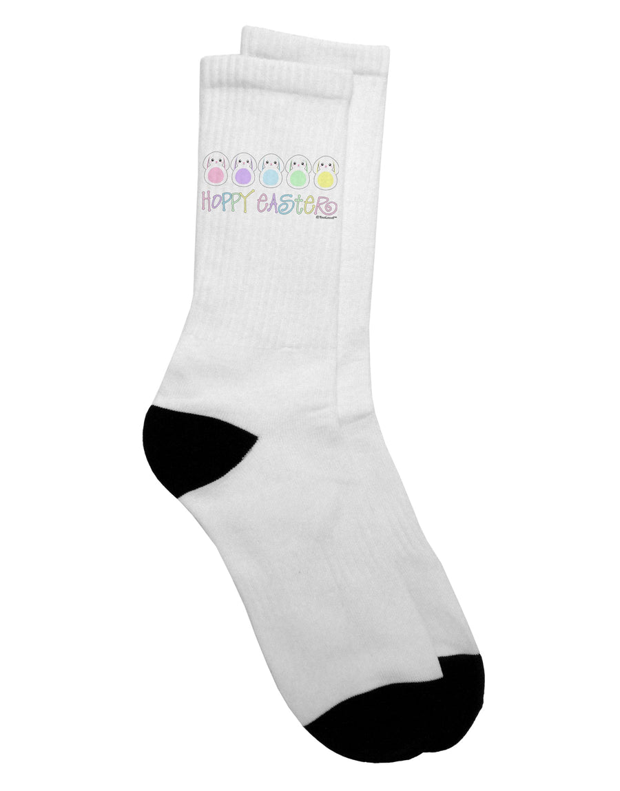 Easter-themed Adult Crew Socks featuring Adorable Pastel Bunnies - by TooLoud-Socks-TooLoud-White-Ladies-4-6-Davson Sales