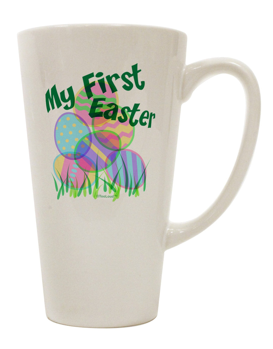 Easter-themed Gel Look Print Conical Latte Coffee Mug - Expertly Crafted for Your First Celebration TooLoud-Conical Latte Mug-TooLoud-White-Davson Sales