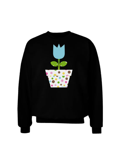 Easter Tulip Design - Blue Adult Dark Sweatshirt by TooLoud-Sweatshirts-TooLoud-Black-Small-Davson Sales