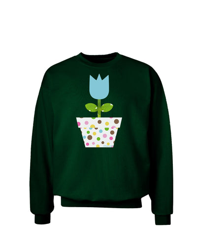 Easter Tulip Design - Blue Adult Dark Sweatshirt by TooLoud-Sweatshirts-TooLoud-Deep-Forest-Green-Small-Davson Sales