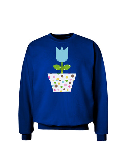 Easter Tulip Design - Blue Adult Dark Sweatshirt by TooLoud-Sweatshirts-TooLoud-Deep-Royal-Blue-Small-Davson Sales