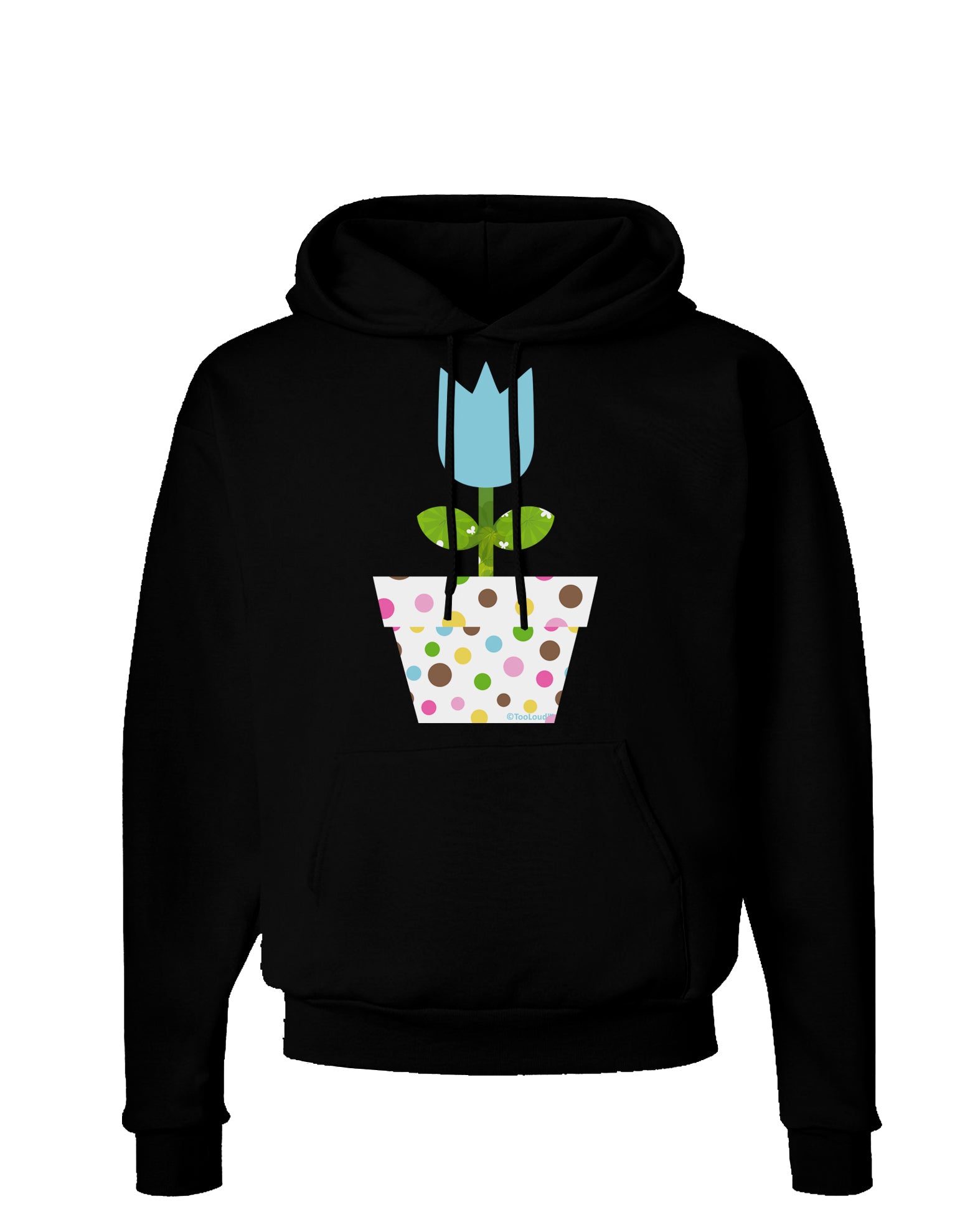 Easter Tulip Design - Blue Dark Hoodie Sweatshirt by TooLoud-Hoodie-TooLoud-Black-Small-Davson Sales