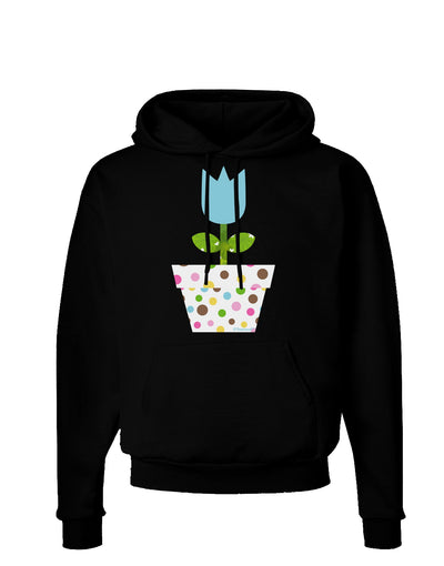 Easter Tulip Design - Blue Dark Hoodie Sweatshirt by TooLoud-Hoodie-TooLoud-Black-Small-Davson Sales