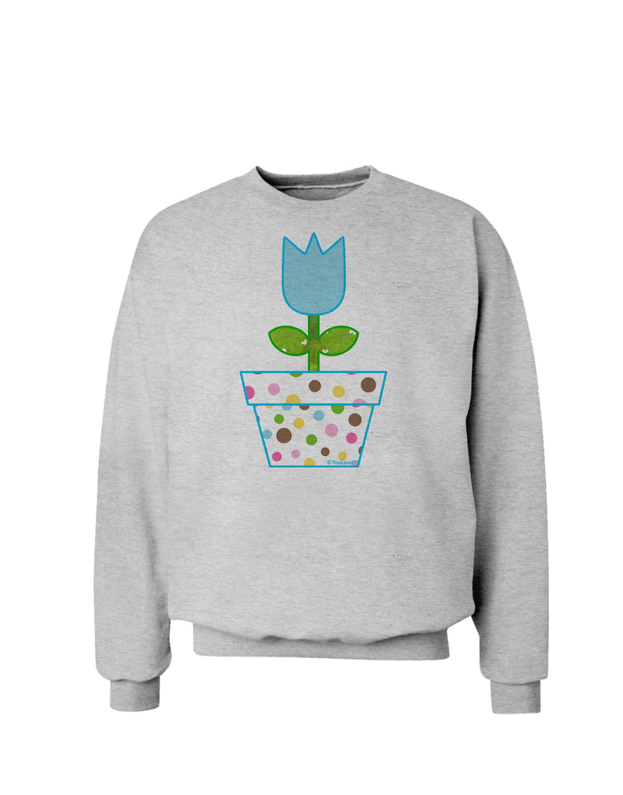 Easter Tulip Design - Blue Sweatshirt by TooLoud-Sweatshirts-TooLoud-White-Small-Davson Sales