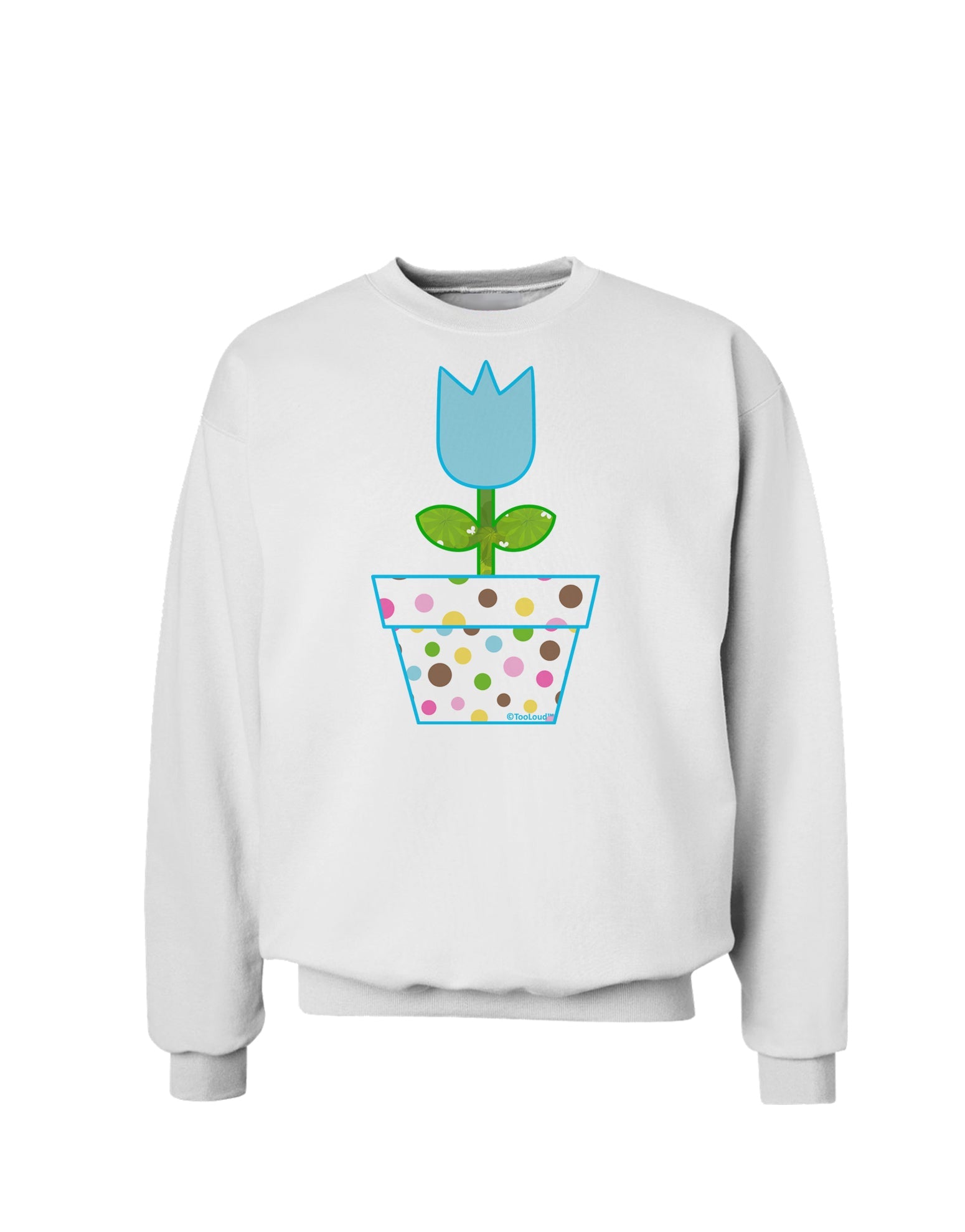 Easter Tulip Design - Blue Sweatshirt by TooLoud-Sweatshirts-TooLoud-White-Small-Davson Sales