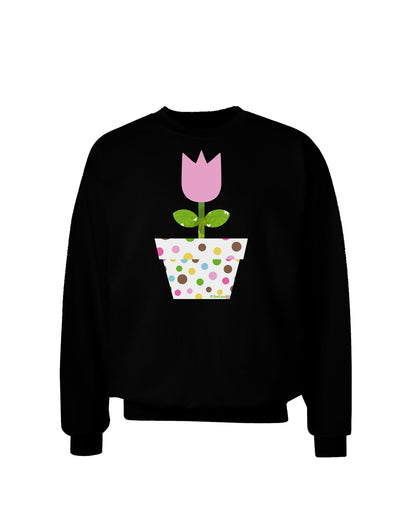 Easter Tulip Design - Pink Adult Dark Sweatshirt by TooLoud-Sweatshirts-TooLoud-Black-Small-Davson Sales