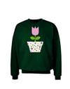 Easter Tulip Design - Pink Adult Dark Sweatshirt by TooLoud-Sweatshirts-TooLoud-Deep-Forest-Green-Small-Davson Sales