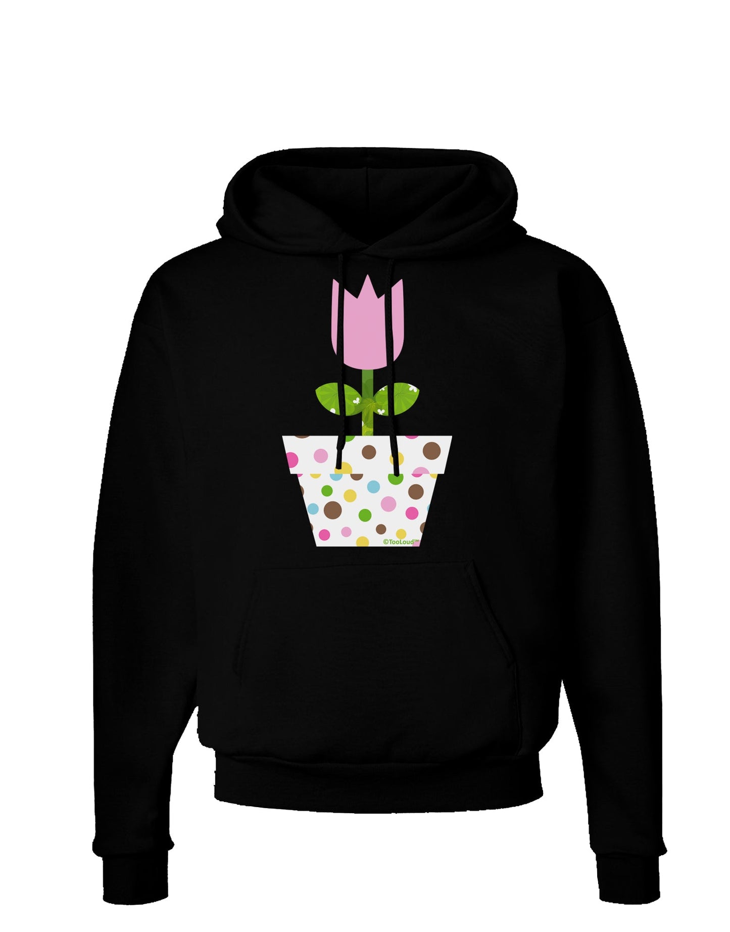 Easter Tulip Design - Pink Dark Hoodie Sweatshirt by TooLoud-Hoodie-TooLoud-Black-Small-Davson Sales