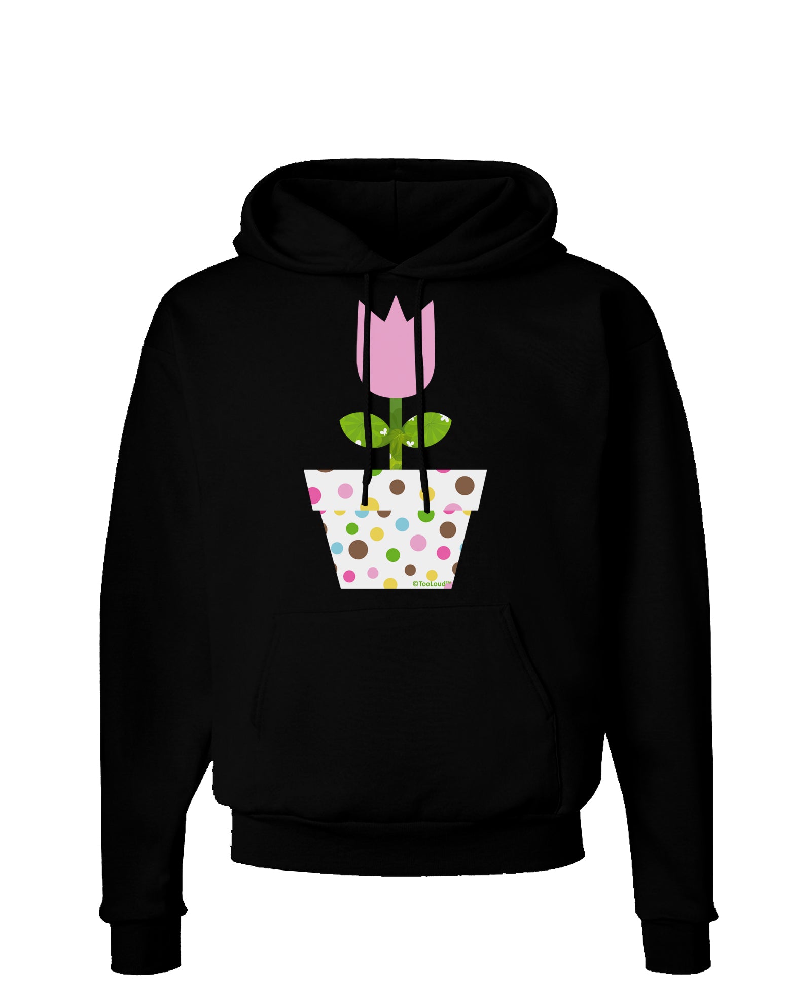 Easter Tulip Design - Pink Dark Hoodie Sweatshirt by TooLoud-Hoodie-TooLoud-Black-Small-Davson Sales
