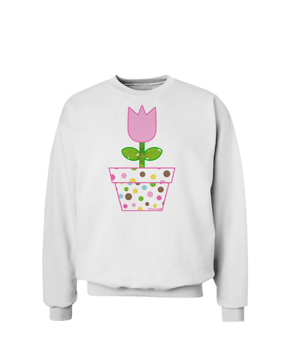 Easter Tulip Design - Pink Sweatshirt by TooLoud-Sweatshirts-TooLoud-White-Small-Davson Sales