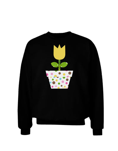 Easter Tulip Design - Yellow Adult Dark Sweatshirt by TooLoud-Sweatshirts-TooLoud-Black-Small-Davson Sales