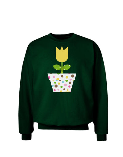 Easter Tulip Design - Yellow Adult Dark Sweatshirt by TooLoud-Sweatshirts-TooLoud-Deep-Forest-Green-Small-Davson Sales