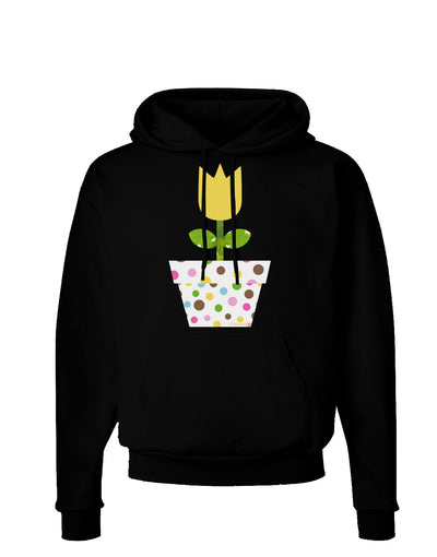 Easter Tulip Design - Yellow Dark Hoodie Sweatshirt by TooLoud-Hoodie-TooLoud-Black-Small-Davson Sales