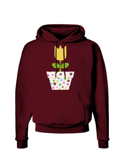 Easter Tulip Design - Yellow Dark Hoodie Sweatshirt by TooLoud-Hoodie-TooLoud-Maroon-Small-Davson Sales